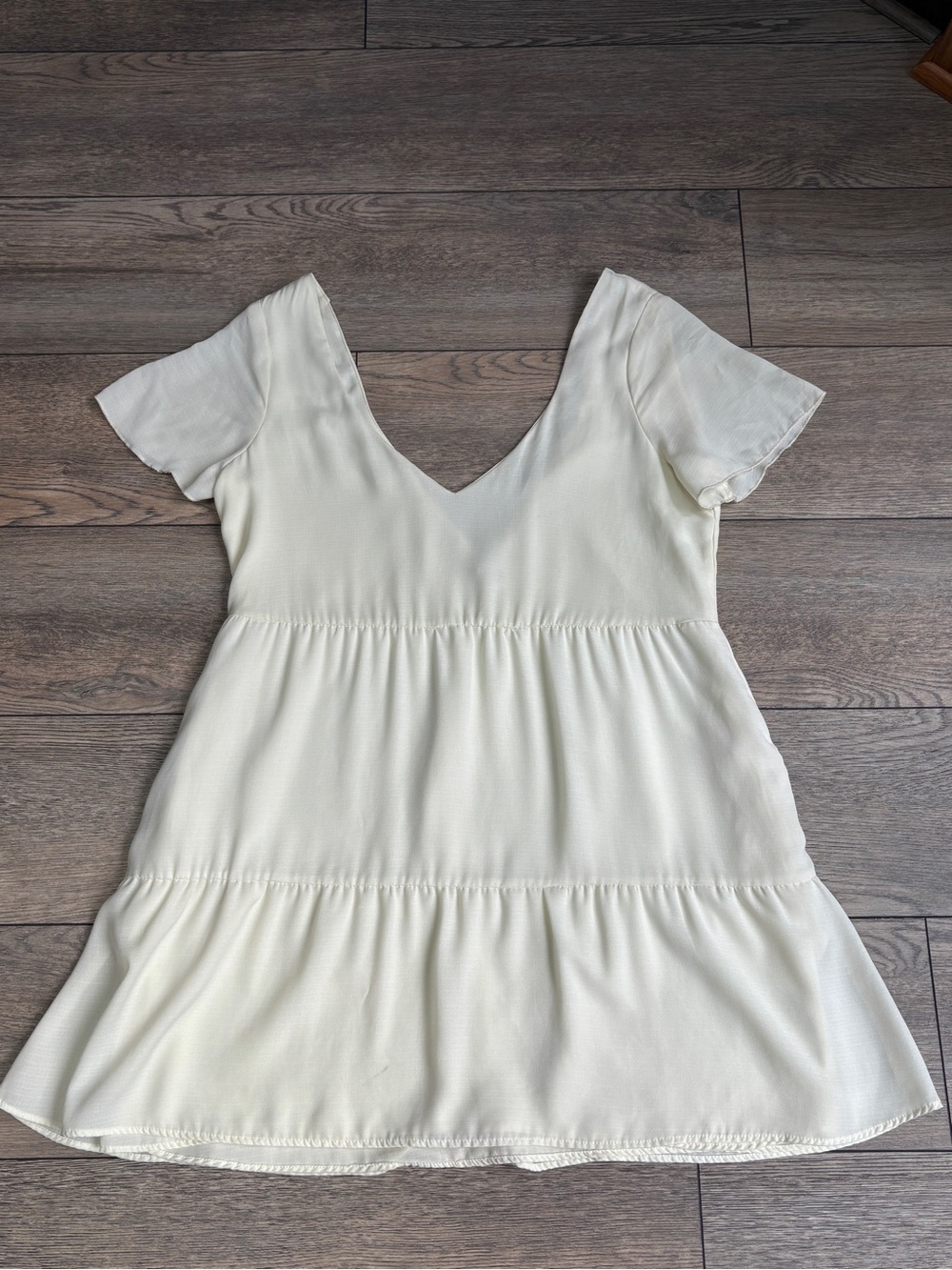 Show Me Your Mumu CIA Mini Dress Tiered Babydoll Cream Ivory Sz Small
